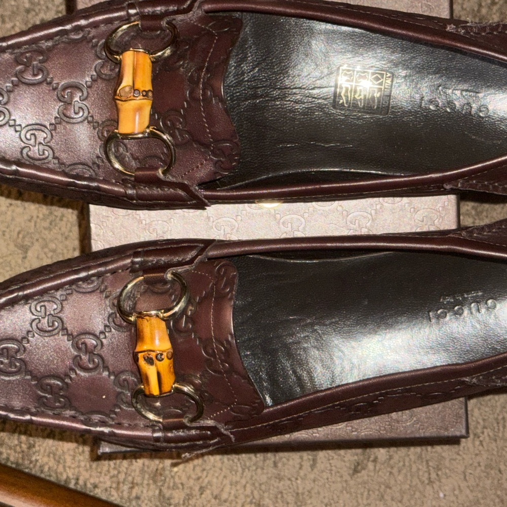 Gucci Guccissima Women's Dark Brown Embossed Loafers
